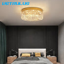 GobekUsa Crystal Ceiling Chandelier: Modern LED Round Pendant Lamp for Luxury Home Decor