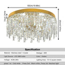 GobekUsa Crystal Ceiling Chandelier: Modern LED Round Pendant Lamp for Luxury Home Decor
