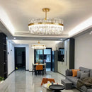 GobekUsa Crystal Chandelier: Nordic Light Luxury Round Pendant for Living & Dining Rooms