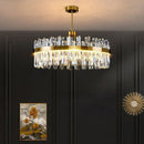 GobekUsa Crystal Chandelier: Nordic Light Luxury Round Pendant for Living & Dining Rooms