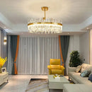 GobekUsa Crystal Chandelier: Nordic Light Luxury Round Pendant for Living & Dining Rooms