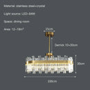 GobekUsa Crystal Chandelier: Nordic Light Luxury Round Pendant for Living & Dining Rooms