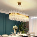 GobekUsa Crystal Chandelier: Modern Nordic LED Lighting for Living Room, Dining, and Bedroom