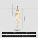 GobekUsa Crystal Chandelier: Modern Minimalist Duplex Living Room Luxury Light