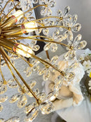 GobekUsa Crystal Flower Pendent Chandelier: Modern Design for Living Room, Restaurant & Bedroom