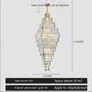 GobekUsa Crystal Large Chandelier for Villa Duplex Loft Stairs, Elegant Hall Pendant Light