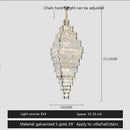 GobekUsa Crystal Large Chandelier for Villa Duplex Loft Stairs, Elegant Hall Pendant Light
