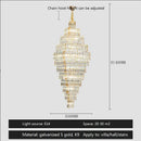 GobekUsa Crystal Large Chandelier for Villa Duplex Loft Stairs, Elegant Hall Pendant Light