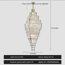 GobekUsa Crystal Large Chandelier for Villa Duplex Loft Stairs, Elegant Hall Pendant Light