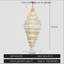 GobekUsa Crystal Large Chandelier for Villa Duplex Loft Stairs, Elegant Hall Pendant Light