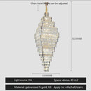 GobekUsa Crystal Large Chandelier for Villa Duplex Loft Stairs, Elegant Hall Pendant Light