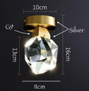 GobekUsa Crystal LED Ceiling Light Modern Gold Living Room Indoor Lighting Fixture