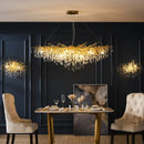 GobekUsa Crystal LED Chandelier: Modern Light Luxury Water Drop Design for Home Decor