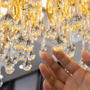 GobekUsa Crystal LED Chandelier: Modern Light Luxury Water Drop Design for Home Decor