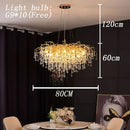 GobekUsa Crystal LED Chandelier: Modern Light Luxury Water Drop Design for Home Decor
