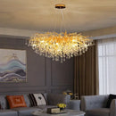 GobekUsa Crystal LED Chandelier: Modern Light Luxury Water Drop Design for Home Decor