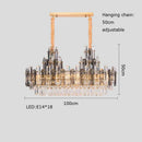 GobekUsa Crystal LED Oval Round Chandelier Hanging Lamp - Dimmable Ceiling Pendant