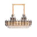 GobekUsa Crystal LED Oval Round Chandelier Hanging Lamp - Dimmable Ceiling Pendant