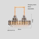 GobekUsa Crystal LED Oval Round Chandelier Hanging Lamp - Dimmable Ceiling Pendant