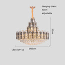 GobekUsa Crystal LED Oval Round Chandelier Hanging Lamp - Dimmable Ceiling Pendant