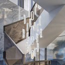 GobekUsa Crystal LED Chandelier: Modern Luxury Long Lighting Fixtures for Living Room Staircase
