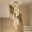 GobekUsa Crystal LED Chandelier: Modern Luxury Long Lighting Fixtures for Living Room Staircase
