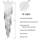 GobekUsa Crystal LED Chandelier: Stylish Lighting for Staircase & Living Room