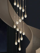 GobekUsa Crystal LED Chandeliers: Luxury Long Staircase Hanging Lights for Living Room Lobby