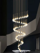 GobekUsa Crystal LED Chandeliers: Luxury Long Staircase Hanging Lights for Living Room Lobby