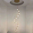 GobekUsa Crystal LED Chandeliers: Luxury Long Staircase Hanging Lights for Living Room Lobby