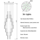 GobekUsa Crystal LED Chandelier for Staircase & Living Room
