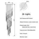 GobekUsa Crystal LED Chandelier for Staircase & Living Room