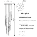 GobekUsa Crystal LED Chandelier for Staircase & Living Room