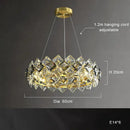 GobekUsa Crystal Round Chandelier: Modern Dining Room Lighting Fixture, Nordic Style Decoration