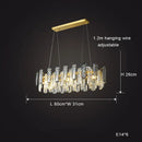 GobekUsa Crystal Round Chandelier: Modern Dining Room Lighting Fixture, Nordic Style Decoration
