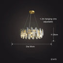GobekUsa Crystal Round Chandelier: Modern Dining Room Lighting Fixture, Nordic Style Decoration
