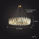 GobekUsa Crystal Round Chandelier: Modern Dining Room Lighting Fixture, Nordic Style Decoration
