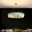 GobekUsa Crystal Round Chandelier: Modern Dining Room Lighting Fixture, Nordic Style Decoration