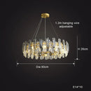 GobekUsa Crystal Round Chandelier: Modern Dining Room Lighting Fixture, Nordic Style Decoration