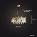 GobekUsa Crystal Round Chandelier: Modern Dining Room Lighting Fixture, Nordic Style Decoration