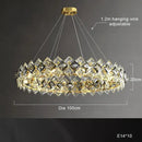 GobekUsa Crystal Round Chandelier: Modern Dining Room Lighting Fixture, Nordic Style Decoration