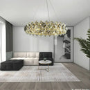 GobekUsa Crystal Round Chandelier: Modern Dining Room Lighting Fixture, Nordic Style Decoration