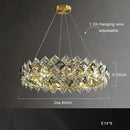 GobekUsa Crystal Round Chandelier: Modern Dining Room Lighting Fixture, Nordic Style Decoration