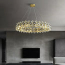 GobekUsa Crystal Round Chandelier: Modern Dining Room Lighting Fixture, Nordic Style Decoration