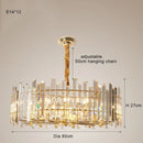 GobekUsa Crystal Round Chandelier Gold LED Modern Lustres for Living Room