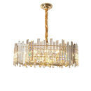 GobekUsa Crystal Round Chandelier Gold LED Modern Lustres for Living Room
