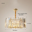GobekUsa Crystal Round Chandelier Gold LED Modern Lustres for Living Room