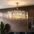 GobekUsa Crystal Round Chandelier Gold LED Modern Lustres for Living Room