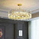 GobekUsa Crystal Round Chandelier Gold LED Modern Lustres for Living Room