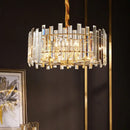 GobekUsa Crystal Round Chandelier Gold LED Modern Lustres for Living Room
